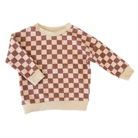 Fall checkered dolman sweater