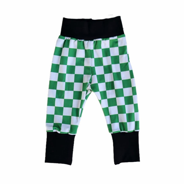 RTS 6-9 green checkered joggers