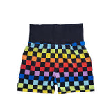 Black rainbow checkered play shorts
