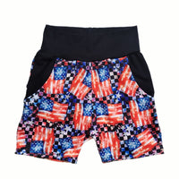 RWB American flag play shorts