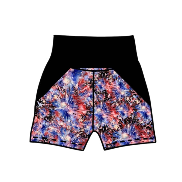 RWB tie dye play shorts