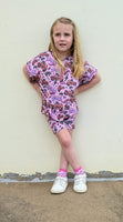 Pink checkers hw cars biker shorts