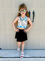 Summer face halter crop top