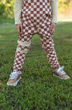 Fall checkered leg block joggers (choos color)