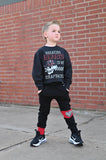 Vday calf block joggers with added heart patch