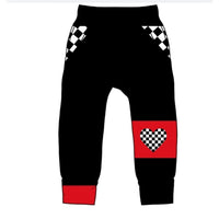 Vday calf block joggers with added heart patch