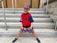 RWB American flag play shorts
