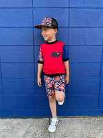 RWB American flag play shorts