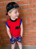 RWB checkered play shorts
