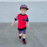 RWB checkered play shorts