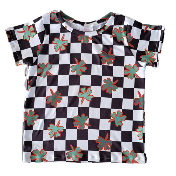 Checkered clover T-shirt